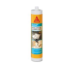 Sellador de silicona acetoxi 280 ml Sanisil blanco Sika