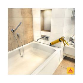 Sellador de silicona acetoxi 280 ml Sanisil blanco Sika