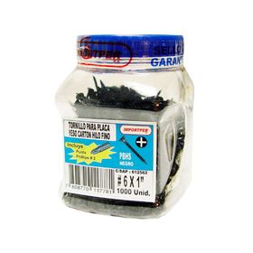 Tornillo vol h.fino 6x1 bal1000u+pta phip#2 Imporper