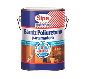 Barniz al agua 3 litros Poliuretano transparente semi brillante Sipa