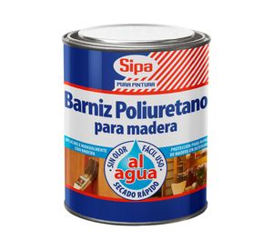 Barniz al agua 800 ml Poliuretano transparente semi brillante Sipa