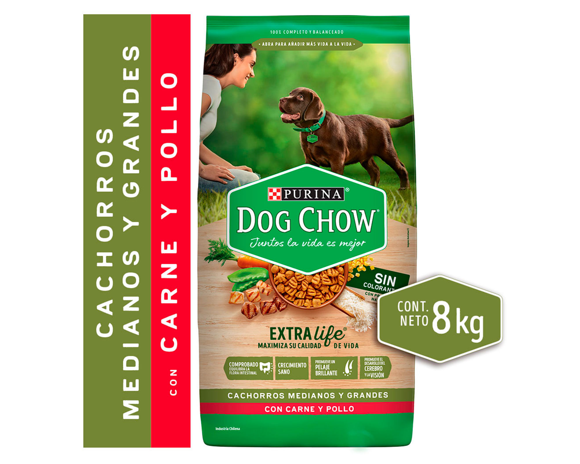 Alimento seco perro cachorros medianos/grandes 8 kg a $17.990