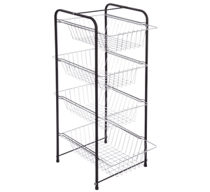 Carro 4 canastos movible 35 x 39,5 x 85 cm Cotidiana