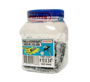 Tornillo autoperforante hexagonal c/gol10x3/4 Imporper