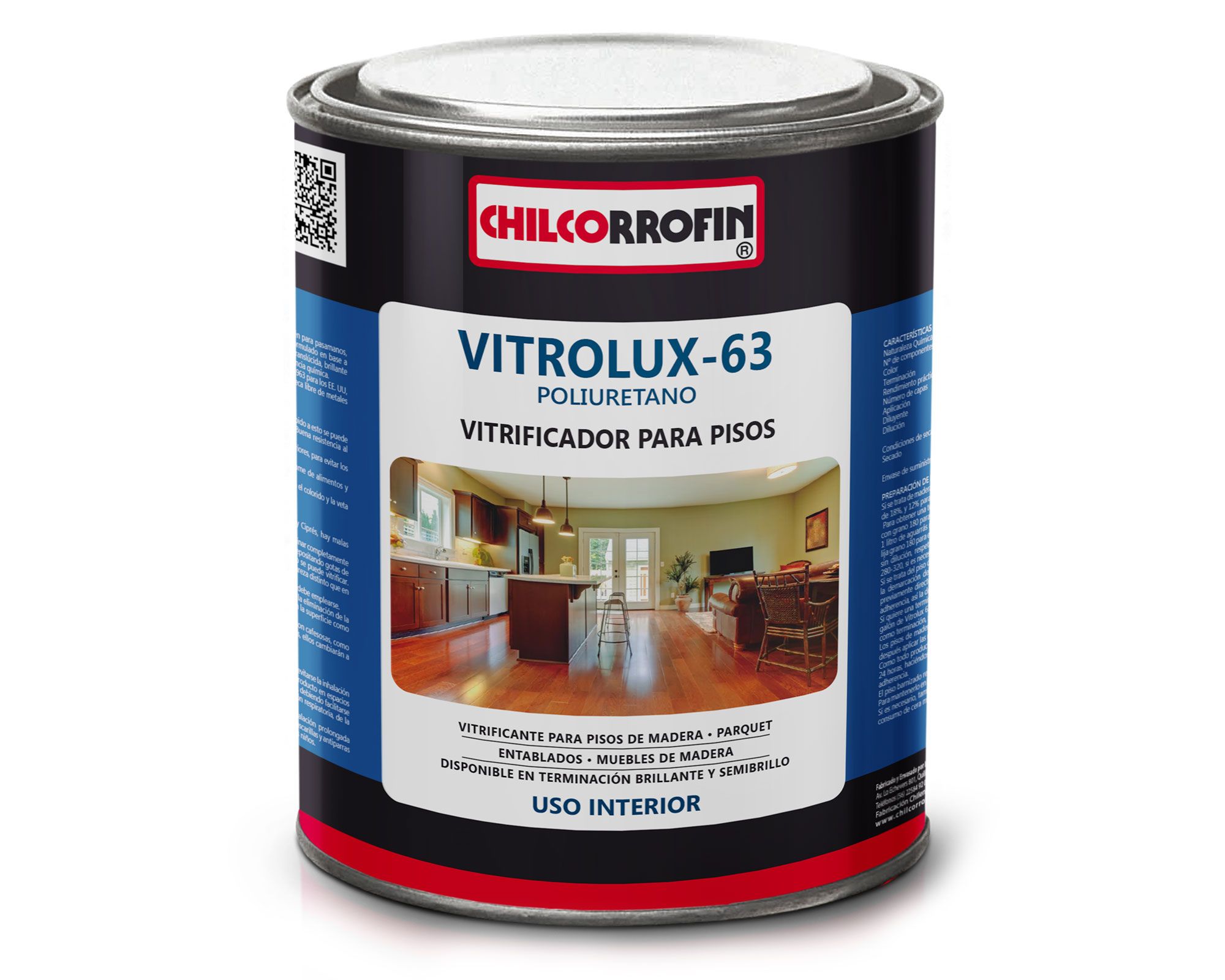 Barniz 1/4 galón Vitrolux-63 natural semi brillante Chilcorrofin