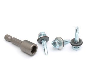 Autoperforante hexagonal golilla/neoprene 10x1’’ balde 300 unidades Mamut