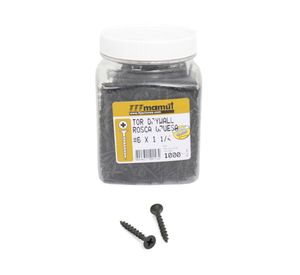 Tornillo volcanita crs rosca gruesa fosfatado 6x1 1/4. balde 100 unid Mamut