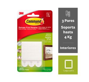 Tiras para colgar cuadros Mediano 3 pares blanco Command