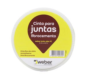 Cinta fibrocemento 5 cm x 45 m Juntaplac Weber.
