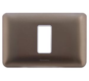 Placa un modulo + soporte titanio Bticino