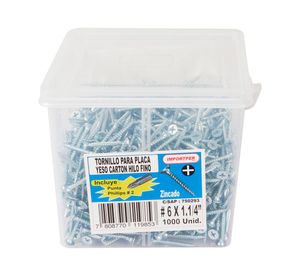 Tornillo volcanita #6x1 1/4'' zincado 1000 unidades Imporper