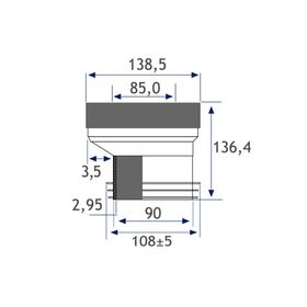 Manguito excentrico para wc Hoffens