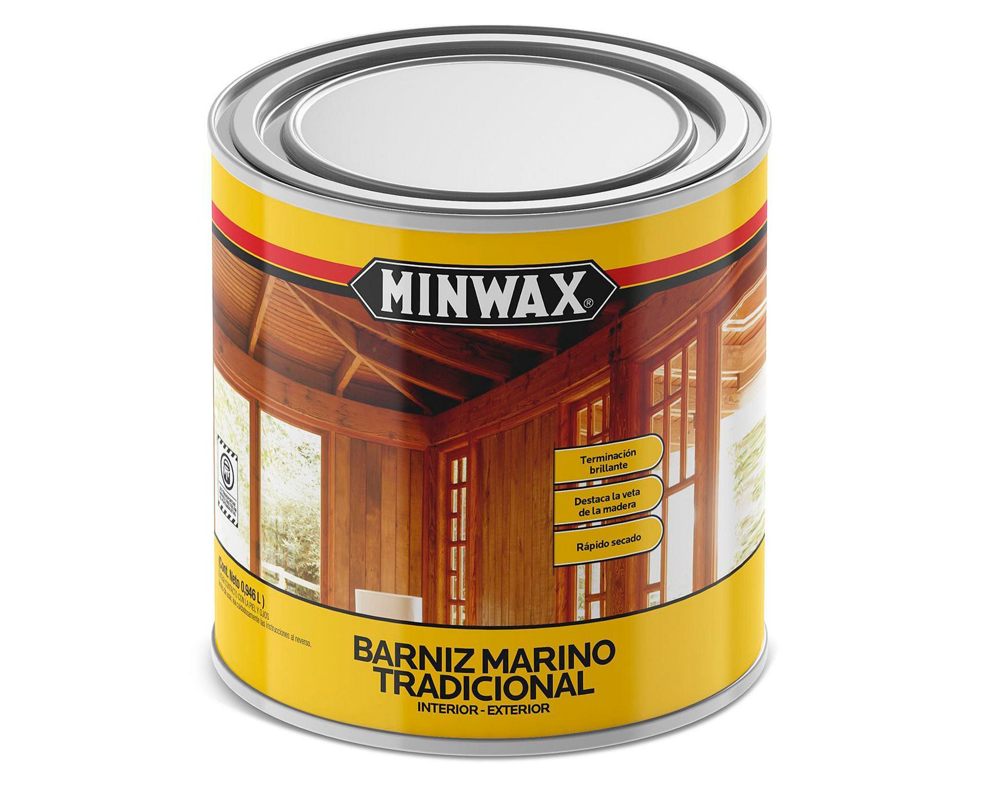 Barniz marino 1/4 galón Tradicional transparente mate Minwax