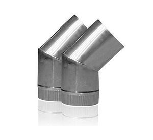 Par de codos 5'' 135º acero inoxidable Amesti.