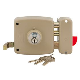 Cerradura sobreponer puertas de 30 mm con bandera 1060 beige Poli