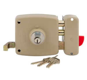 Cerradura sobreponer puertas de 30 mm con bandera 1060 beige Poli