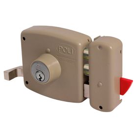 Cerradura sobreponer puertas de 30 mm con bandera 1060 beige Poli