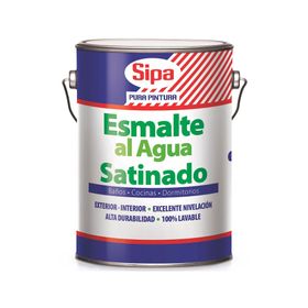 Esmalte al agua 1 galón blanco satín Sipa