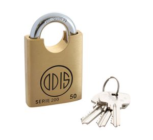 Candado alta seguridad exterior bronce con hombros 50mm S200 Odis