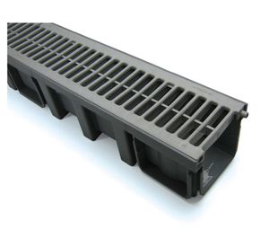 Canaleta PVC + rejilla tráfico peatonal C130