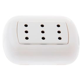 Toma corriente triple 10 a/16 a oval blanco Bticino