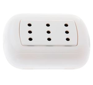 Toma corriente triple 10 a/16 a oval blanco Bticino