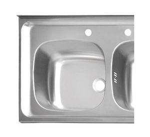 Lavaplatos doble sobreponer 120x50 cm izquierda inox Splendid