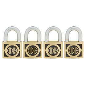 Pack 4 candados medio interior/exterior bronce 40mm S300 Odis
