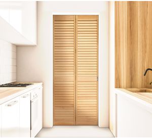 Set Puerta de clóset celosía plegable 100x200 cm Pino Radiata