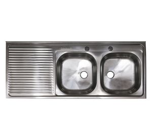 Lavaplatos doble sobreponer 120x50 cm derecha inox Splendid