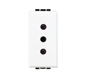 Módulo tomacorriente 10A 2P+T Living light blanco Bticino