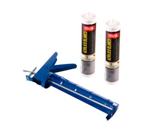 Sellador acrílico 2 unidades + pistola de calafateo Italsil