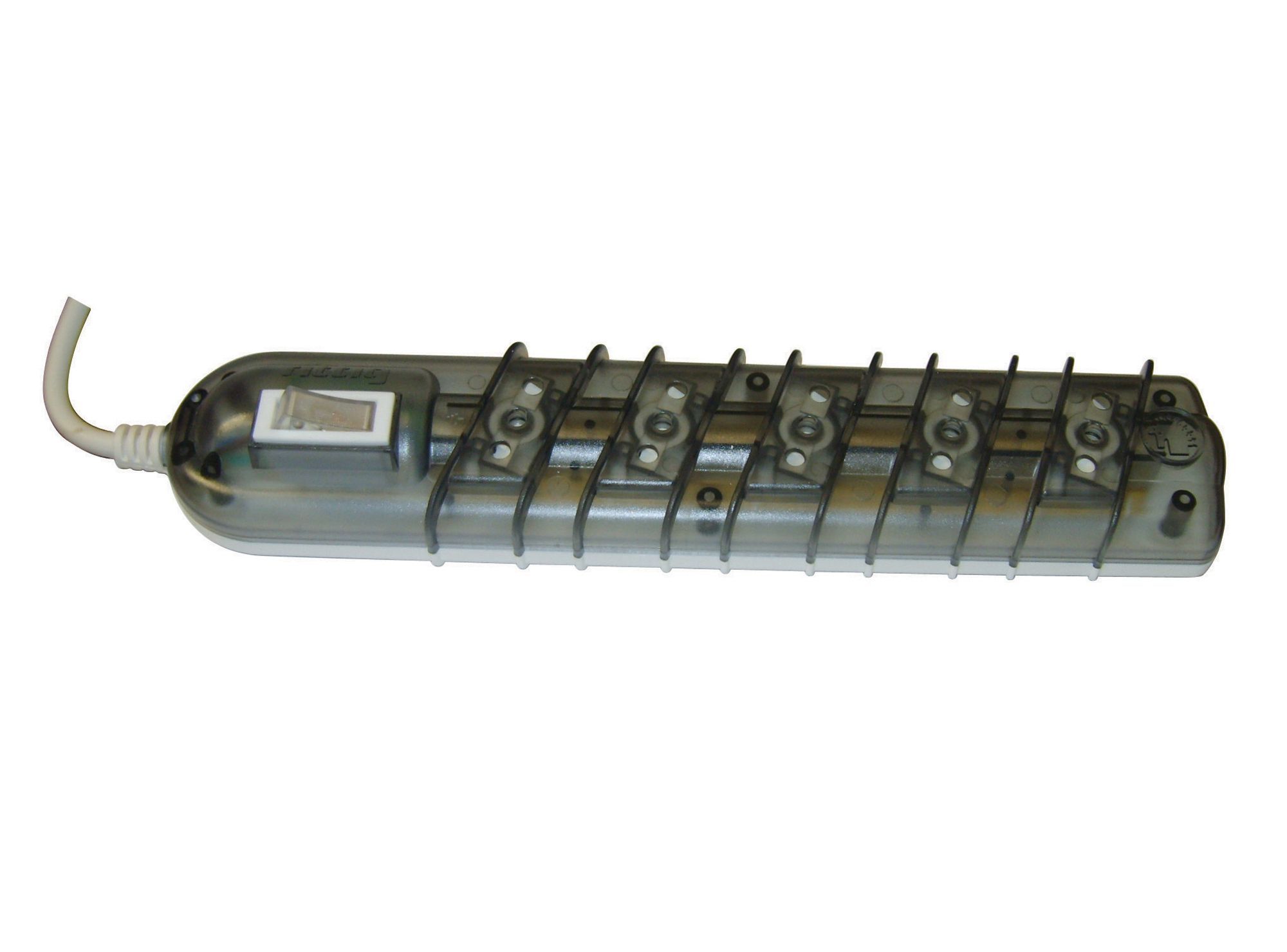 Alargador con interruptor 250 volt 2200 watts 5 posiciones 3 mt gris Rittig