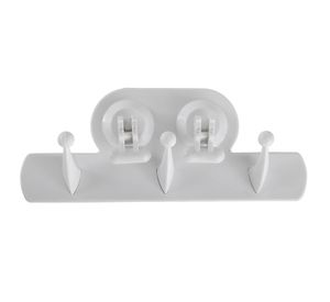 Percha tres ganchos succión blanca Cotidiana
