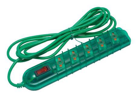 Alargador de Navidad con interruptor 5 posiciones 3 mt verde Rittig
