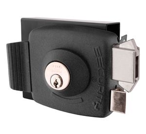 Cerradura sobreponer 30 mm cerrojo antipalanca Security negro Poli