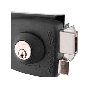 Cerradura sobreponer 30 mm cerrojo antipalanca Security negro Poli