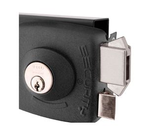 Cerradura sobreponer 30 mm cerrojo antipalanca Security negro Poli