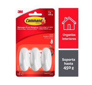 Ganchos Pequeños blancos 3 unidades Command