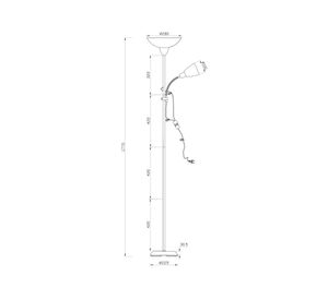 Lámpara pie 2L E14 E27 CL-3300G-1 satín Abitare
