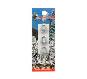 Pack 3 abrazaderas para cable 1/8'' galvanizada Imporper
