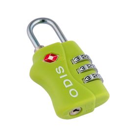 Candado TSA viajero con clave 3 diales 30mm verde Odis
