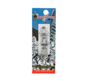Pack 3 abrazaderas para cable 3/16'' galvanizada Imporper