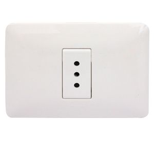 Enchufe hembra 2 p+t simple blanco armad matix Bticino