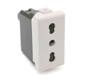 Modulo enchufe hembra 10/16 a 2 p+t blanco matix Bticino