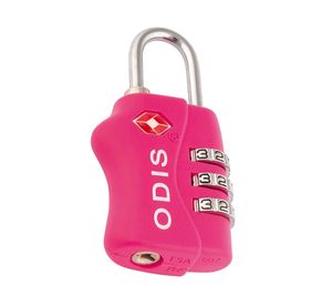 Candado TSA viajero con clave 3 diales 30mm rosado Odis