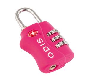 Candado TSA viajero con clave 3 diales 30mm rosado Odis