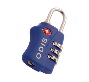 Candado TSA viajero con clave 3 diales 30mm azul Odis