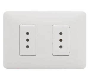 Enchufe hembra 2 p+t doble blanco armado matix Bticino