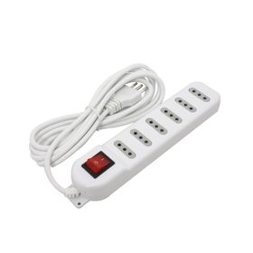 Alargador múltiple 6 posiciones 3 m blanco Macrotel